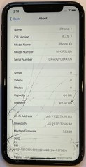 GSM UNLOCKED iPhone XR, 64GB A1984 MH3F3LL/A WITH CRACKED GLASS FOR REPAIR