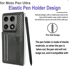 Motorola Razr Fold Case with Pen Holder, Screen Protector, and Kickstand (Black)