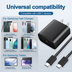 45W Fast Charger Wall Adapter TypeC Charging Cord For Samsung Galaxy S25 S24 S23