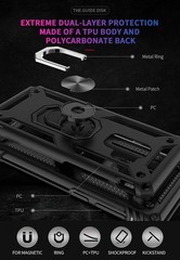 Shockproof Cover Case for Samsung Galaxy S9, Black, with HD Screen Protectors &