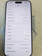 Apple iPhone 15 Pro Max 256GB UNLOCKED Titanium Gray 88% Battery Good Condition