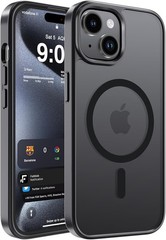 Magnetic Matte Case for iPhone 13/iPhone 14 6.1-Inch, iPhone 15 Case Slim Black
