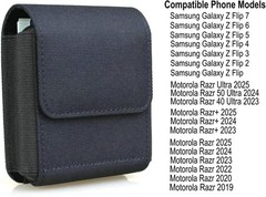 Flip Phone Holster for Samsung Galaxy Z Flip 7/6/5/4/3, Black Nylon Belt Clip Po