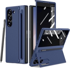 Samsung Galaxy Z Fold 6 Case with Magnetic Hinge & Kickstand – 4-in-1 Blue
