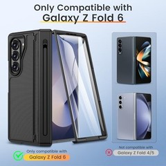 Samsung Galaxy Z Fold 6[Wireless Charging Compatible]-Black Case+Screen Guard