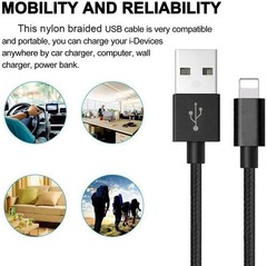 Phone Charger Cable, [2Pack 2 Feet] Nylon Braided Fast Charging USB Cord 0.6M