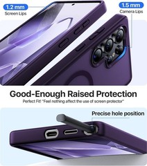 Magnetic Shockproof Rugged Case for Samsung Galaxy S25 Ultra, 12FT Military-Grad