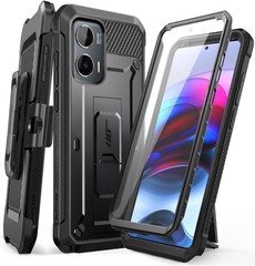 2PCS Case & Built-in Screen Protector for Moto G Stylus 5G 2024 Heavy Duty Black