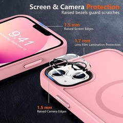 Strong Magnetic Translucent Matte Back Slim Shockproof Case for iPhone 13 6.1″ P