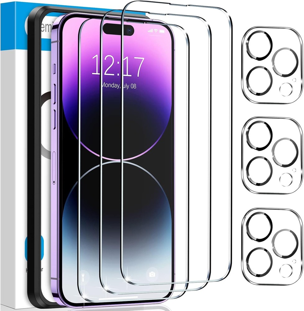 3+3 PCS Screen Protector & Camera Lens Protector for iPhone 14 Pro Max 6.7 Inch