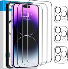 3+3 PCS Screen Protector & Camera Lens Protector for iPhone 14 Pro Max 6.7 Inch