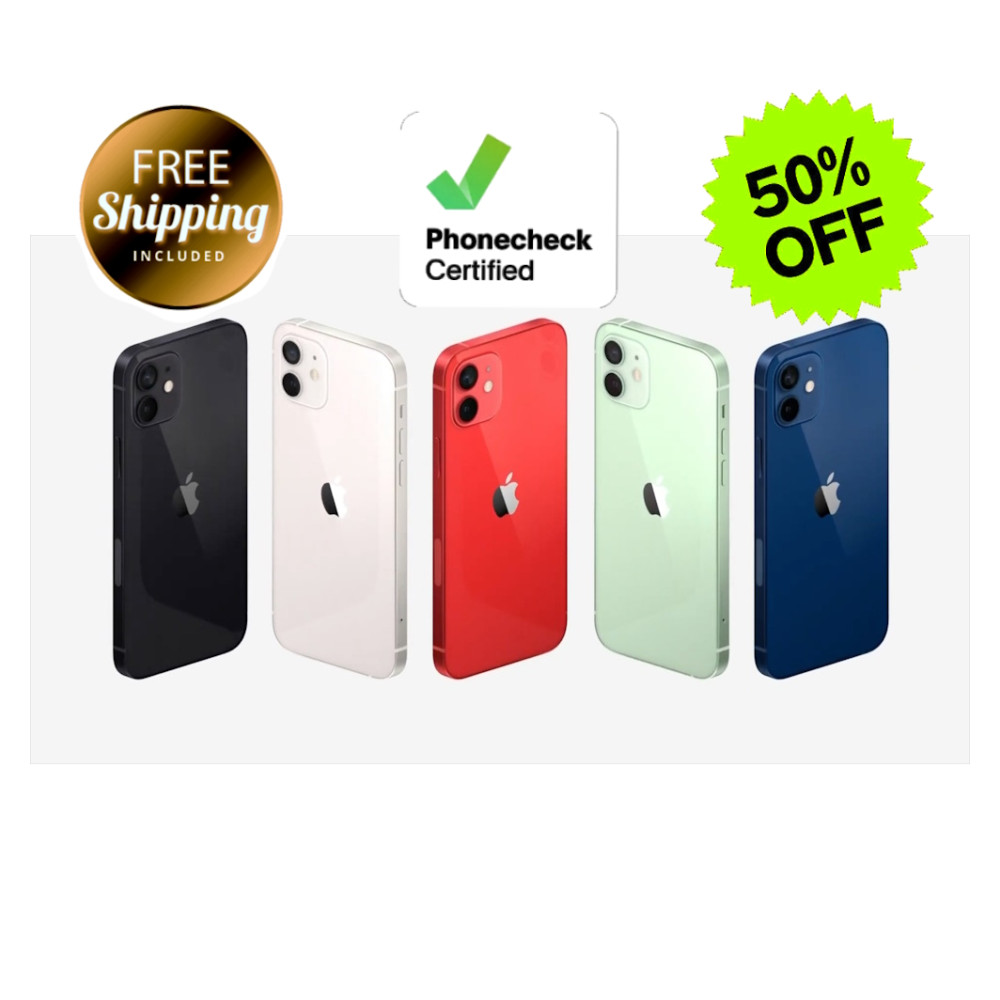 Apple iPhone 12 – Unlocked T-Mobile – White Purple Black (128GB | 64GB)