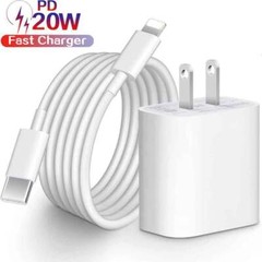 3FT USB-C Cable PD Fast Charger 20W Wall Adapter Phone for Apple 14 13 12 11 X