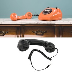 Retro Phone Handset Radiation Proof Telephone Handset 3.5mm Plug Black