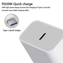 3FT USB-C Cable PD Fast Charger 20W Wall Adapter Phone for Apple 14 13 12 11 X