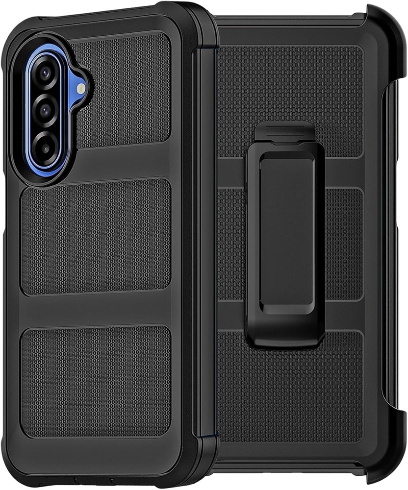 Heavy Duty Black Case for Samsung Galaxy A17 5G, Shockproof Holster with Clip