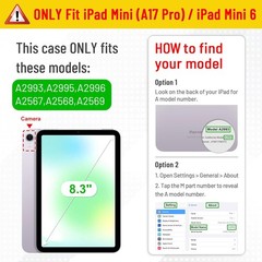 Hybrid Slim Case for iPad Mini 7 (A17 Pro, 7th Generation) 2024 / iPad Mini 6