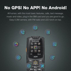 AGM M6 Rugged Feature Phone Large Button Large Font Basic Seniors Phone No WiFi
