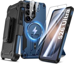 4-in-1 Samsung Galaxy S26 Ultra Case with Belt Clip Holster, Screen & Lens Prote