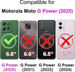 1. For Motorola Moto G Power 2025/2026 Case Wallet, Rose Butterfly, Shockproof