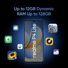 realme P4 Lite 4G Factory Unlocked Ultra-Slim 6300mAh Smartphone 64GB ROM Black