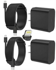 2 Pack 20W Type-C Fast Charger Block for iPhone 14/13/12/12 Pro Max 6FT