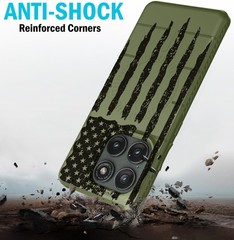Flex Series for Motorola Edge 2025 Phone Case – Army Green Rugged USA Flag