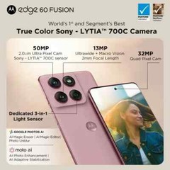 MOTOROLA Moto Edge 60 Fusion 5G-Factory Unlocked Dual SIM-8GB RAM-PINK Zephyr