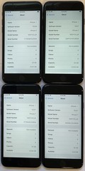 FOUR USED GSM UNLOCKED APPLE iPhone 7, 32GB A1660 MQTV2LL/A PHONES, 100% BATTERY
