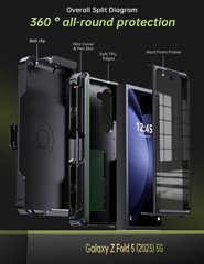 for Samsung Galaxy Z Fold 5 Case,w/ Belt Clip Holster/Military Grade Drop Proof