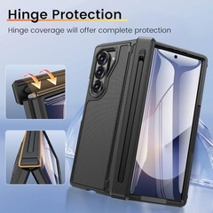 Samsung Galaxy Z Fold 6[Wireless Charging Compatible]-Black Case+Screen Guard