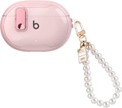 Beats Studio Buds/Buds + Case with Secure Lock Clip Design for Women, Clear Pink