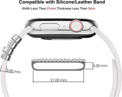 4 Pieces Charm Decorative Ring for Apple Watch Silicone Band 49mm 45mm 44mm 42mm