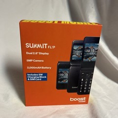 Boost Mobile Prepaid Summit Flip Phone, 8GB Black Sim-Included, New Sealed
