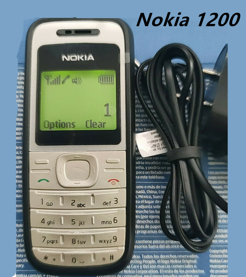 Nokia 1200 – Black & Silver Mobile Phone Multi Languages GSM 900/1800 Unlocked