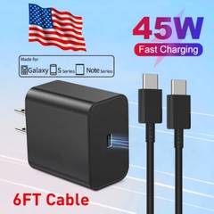 45W USB-C Super Fast Wall Charger + 6FT Cable For Samsung Galaxy S20 S21 S22 S23