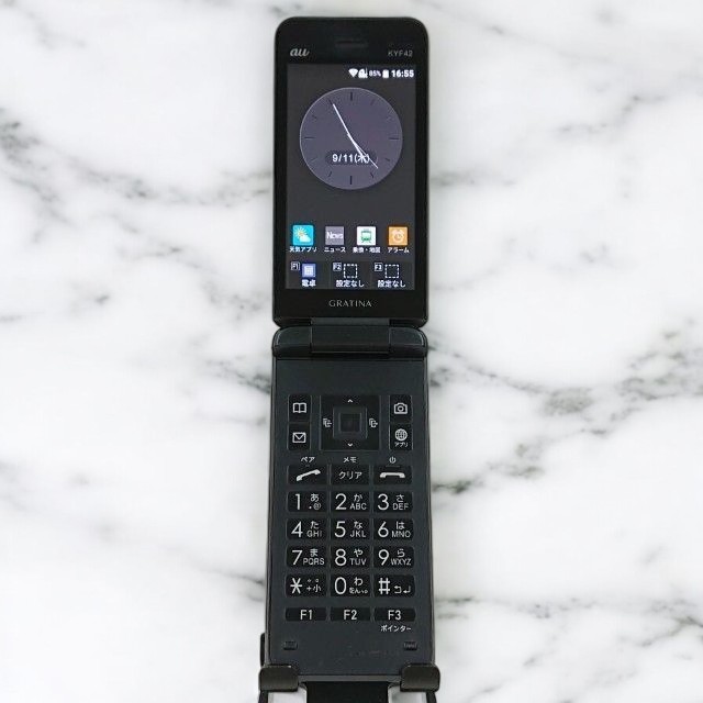 Kyocera Gratina KYF42 Black SIM Free 4G LTE Flip Phone Used Working Keitai