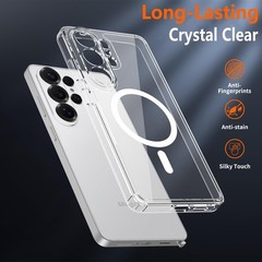 Magnetic for Samsung Galaxy S26 Ultra Case with Screen Protector 2X, Clear Cover