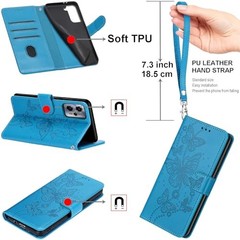 Wallet Case for Samsung Galaxy A37 5G, Blue Butterfly Flip Folio with Card Slots