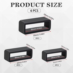 6 Pcs Watch Band Keepers, Silicone Watch Strap Holder Loops for Smart Sport Watc