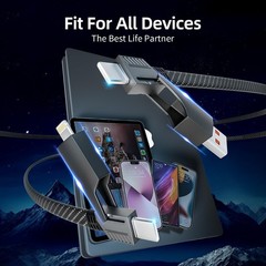 4 in 1 Charging Cable Fast Charging 65W, USB C Multi Charging Cable 4FT