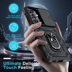 For Samsung Galaxy S26 Case w/ Slide Camera Lens & 1x Screen Protector,Kickstand