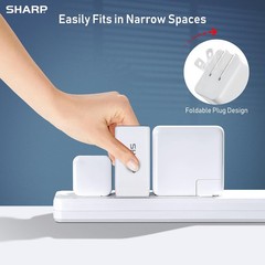 USB C Charger, 65W, 2 Port (USB A+C), Compact Foldable GaN Fast Charge – White