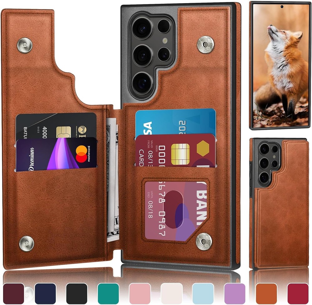 Case Wallet & Card Holder for Samsung Galaxy S23 Ultra Light Brown RFID Blocking