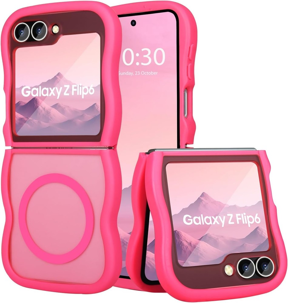 Z Flip 6 Case Soft TPU+Hard Transparent PC Cute Lovely Strap Military Drop Prote