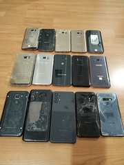 Lot of 15 Samsung Galaxy S10e(1) S9(1) S8(2) S7edge(1) S7(5) and other for parts