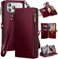 iPhone 17 Pro Max 6.9″ Wallet case with Zipper Credit Card Holder, Flip Folio Co