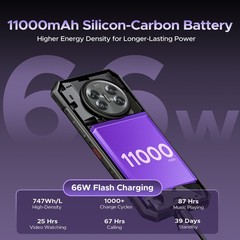 DOOGEE V50PRO 52GB+512GB 5G Rugged Smartphone 11000mAh Android 16 Cell Phone NFC