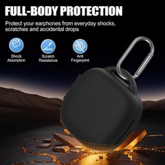 Silicone Case for Raycon Essential Open Earbuds [Black] – All-Round Protection C