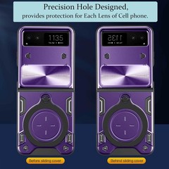 Motorola razr 2023 Case (6.9 Inches), Slim Phone Cover with Metal Ring Holder, P